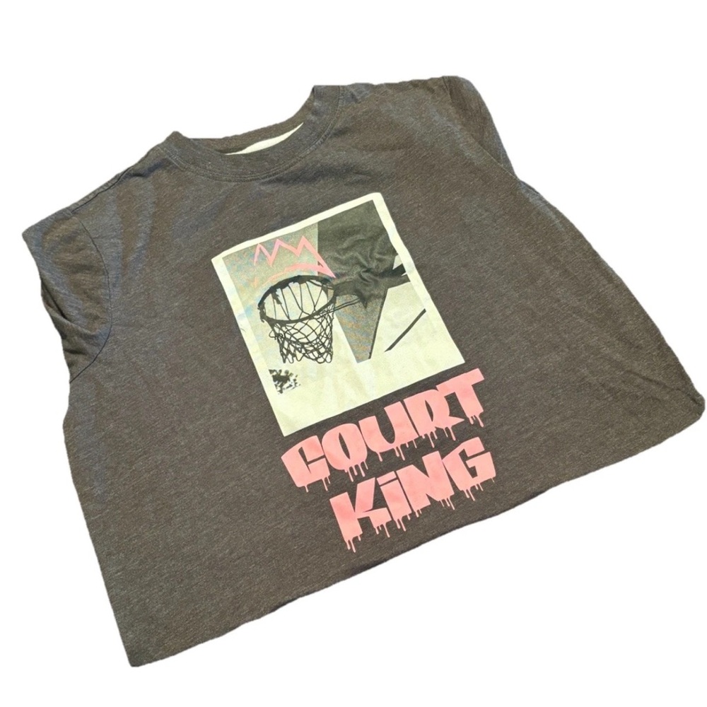 Xersion Court King Graphic Tee - Gray and Pink